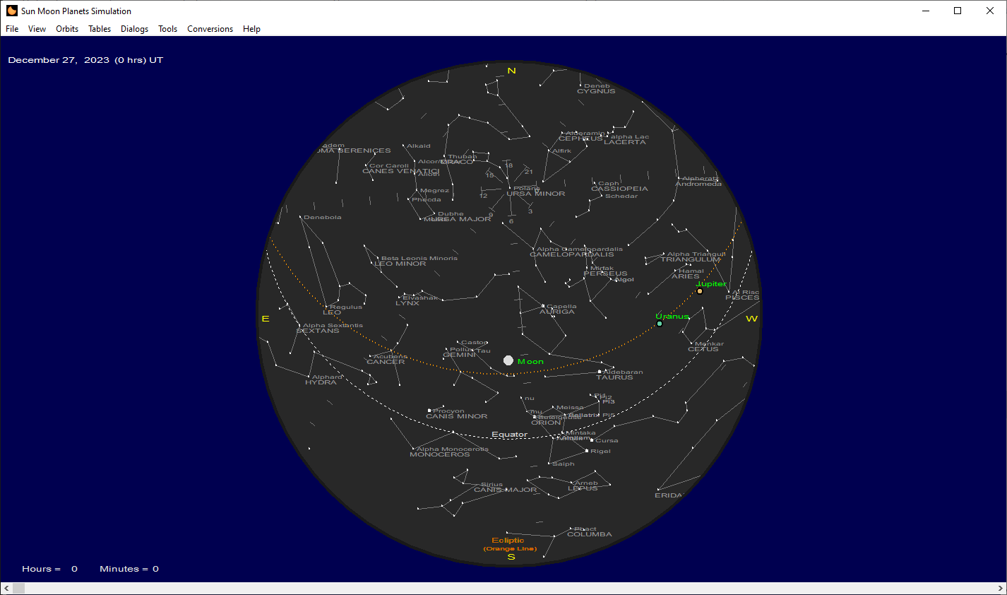 Sky View of planets.